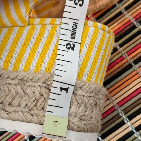 Yellow striped wedge espadrille - Picture 7 of 7